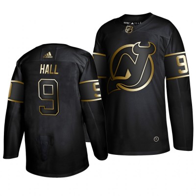 Adidas New Jersey Devils #9 Taylor Hall Men's 2019 Black Golden Edition Authentic Stitched NHL Jersey